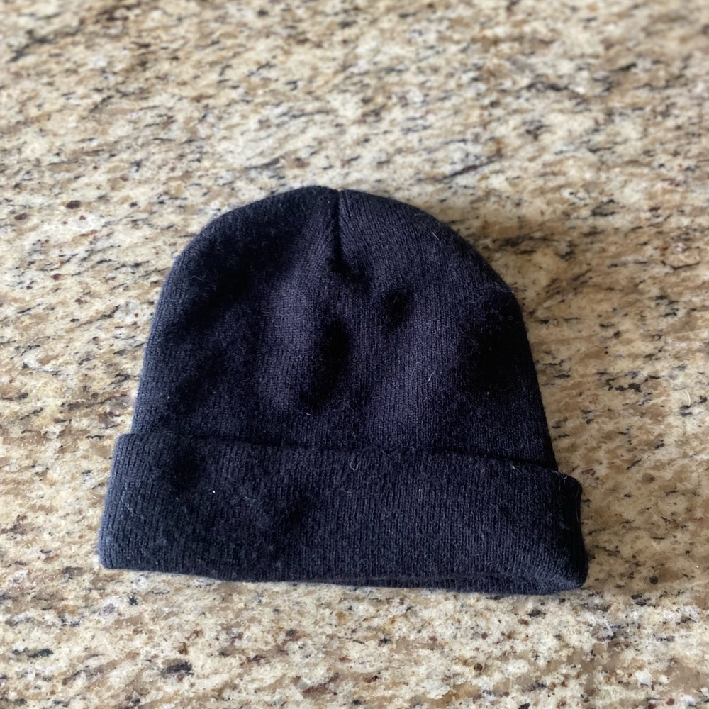 Plain black beanie
